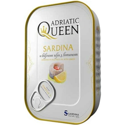 Adriatic Queen Sardinky v rostlinném oleji s citrónem 105 g