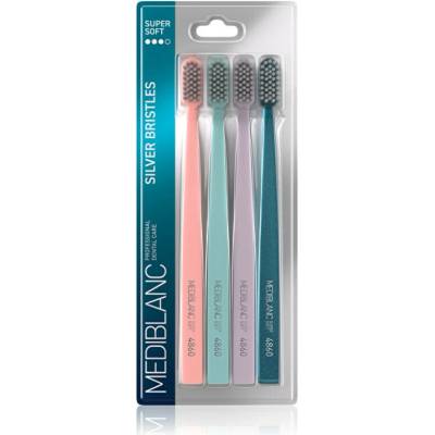 Mediblanc Toothbrush Super Soft zubní kartáček se stříbrnými štětinami 4 ks