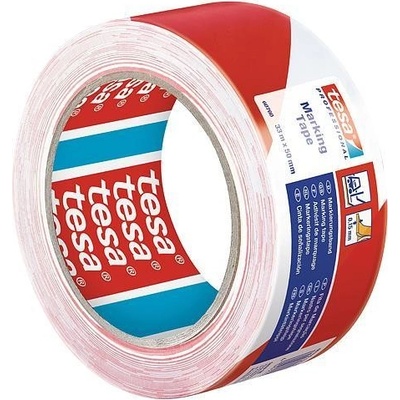 Výstražná páska červeno-biela tesa® PRO Marking, 50 mm, L-33 m