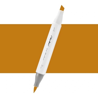 Lihová fixa OHUHU oboustranná Brush & Chisel, Shallow Orange Cafe (Y180)