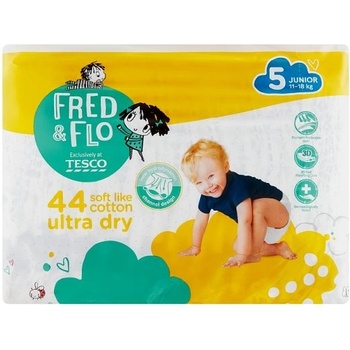 Tesco Fred&Flo Ultra Dry 5 Junior 11-18 kg 44 ks