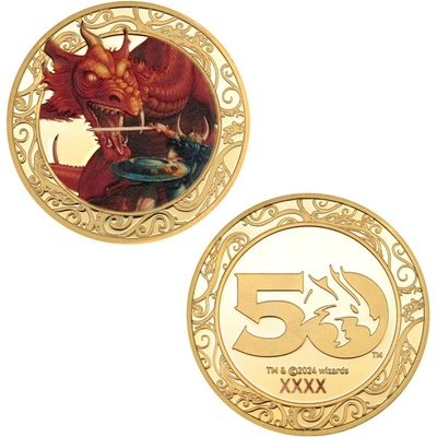 FaNaTtik Dungeons & Dragons sběratelská mince 50th Anniversary with Colour Print 24k Gold Plated Edition – Zboží Dáma