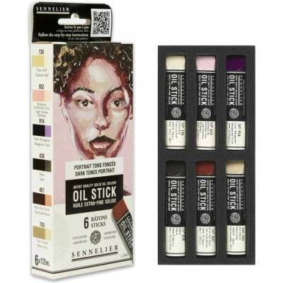 Sennelier Dark tones na portrét sada 6 olejových pastelov mini