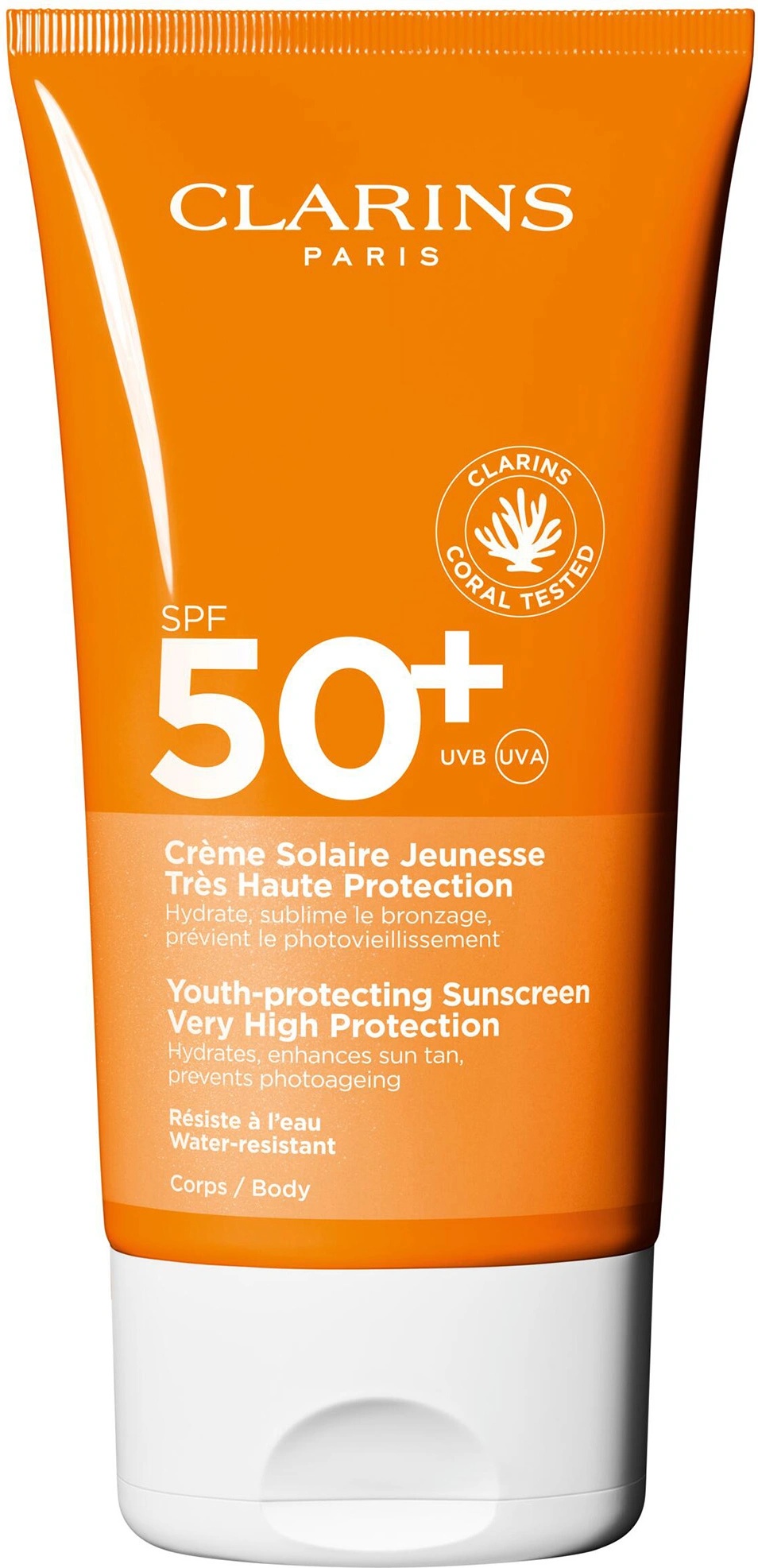 Clarins Youth-Protecting Body Sunscreen High Protection SPF50+ Слънцезащитен продукт унисекс 150ml