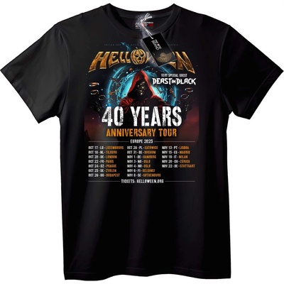 NOONEBRAND Тениска Турне за 40-годишнината на Helloween - L, Black