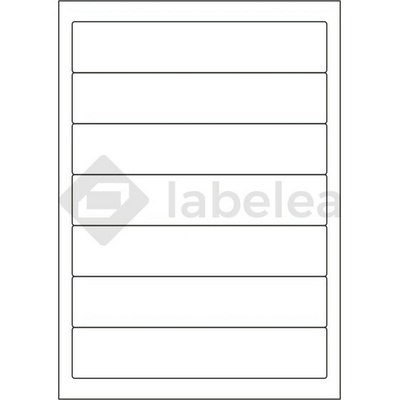 Labelea Samolepiace etikety 190x38 mm biele papierové, na hárku A4, pre laserovú a atramentovú tlač, Farba etikiet Biela, Počet hárkov v balení 100 EPY190038W007S