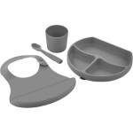 BabyJem Силиконов комплект за хранене BabyJem - Grey (728)