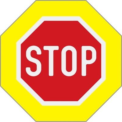 Zvýrazněná dopravní značka P6 Stop 900mm Stůj dej přednost v jízdě