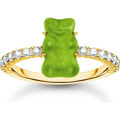 Thomas Sabo TR2459 414 6 Gold prstýnek with green Goldbears