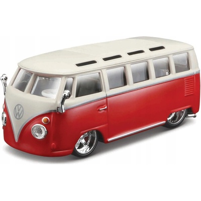 Bburago Kovový modelVolkswagen Van Samba v červeno-bílém provedení 1:32