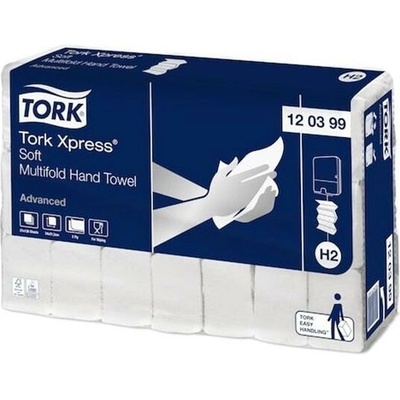 Tork Xpress Soft Multifold H2, dvojvrstvové, biela, 136 útržkov