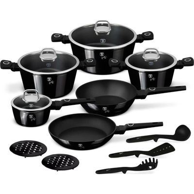 BERLINGERHAUS Súprava riadu s titánovým povrchom 15 ks Black Vantage Collection