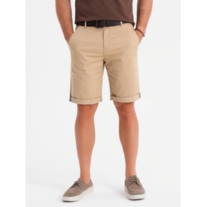 Ombre Clothing Мъжки класически chino шорти с подгъната кройка - бежови Ombre Clothing | Bezhov | МЪЖЕ | S