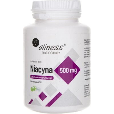 Aliness Niacín amid kyseliny nikotínovej 500 mg 100 veg kapsúl