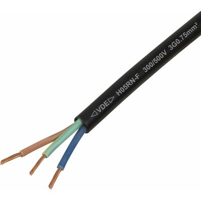 TRU COMPONENTS TC-13389184 kabel s gumovou izolací H05RN-F 3 G 0.75 mm² černá 100m