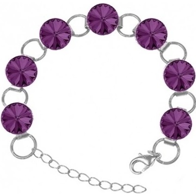 For You náramok Swarovski elements rivoli fialový AMETHYST Nar-riv-10-06