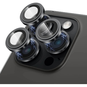 LITO Протектор за iPhone 15 Pro / iPhone 15 Pro Max - Стъклен протектор за камера Lito S+ - черен титаниев