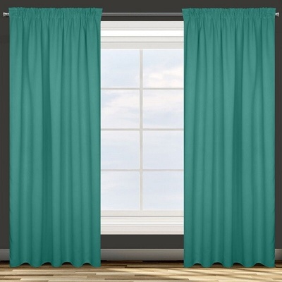 Eurofirany Blackout zatemňujúci záves PARISA na páske tyrkysový tyrkysová Polyester 135x270 cm