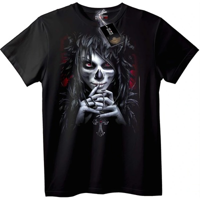 NOONEBRAND Тениска Готически Череп Кръст - 3XL, Black