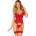 Obsessive Amor Cherris Corset & Thong Red S/M