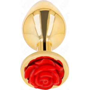  Метален анален плъг с червена роза, 7, 8см. - Kink Plug Rose Gold (D-242593)