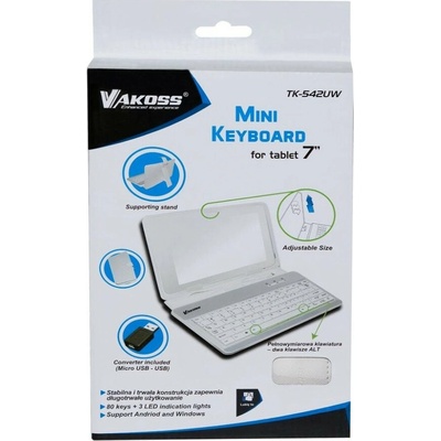 Smartfony-it Puzdro s klavesnicou VAKOSS Tablet mini Keyboard 7 NR741 biele