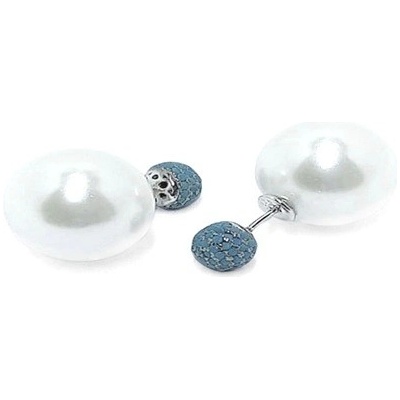 MOISS Úchvatné stříbrné náušnice s Shell perlami a zirkony E0003549