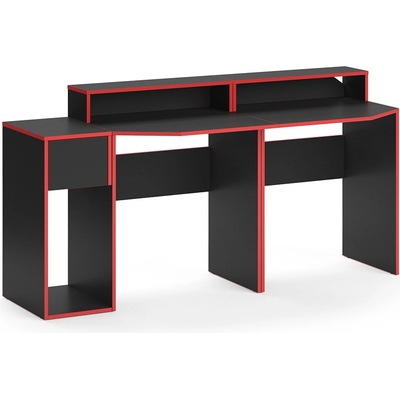 Vicco Stůl pro hraní Kron, 170 x 60 cm, Červená/Černá