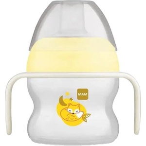 MAM Тренировъчна чаша MАМ - Starter cup Night, 150 ml, 4 м+, жълта лисица (100018902/BG807947 )
