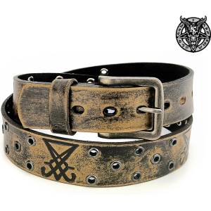 Leather & steel fashion колан Brown Luciferi eye- LSF2 44