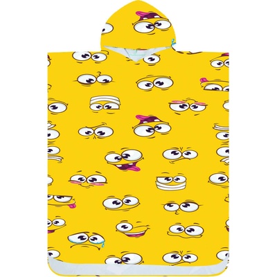 Textilomanie plážové pončo SMILE žlté 80 x 145 cm