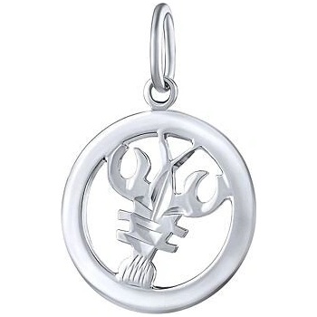 SILVEGO Strieborný prívesok znamenie zverokruhu Rak okrúhly B10283S07