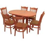 Bogdan Furniture Direct Трапезен комплект Memo. bg модел Denvar-Bm, Масив от Бук, кухненска маса с 6 стола