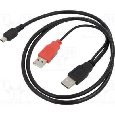 Delock 82447 USB 2.0 USB A vidlice x2 USB B mini vidlice 1m černý