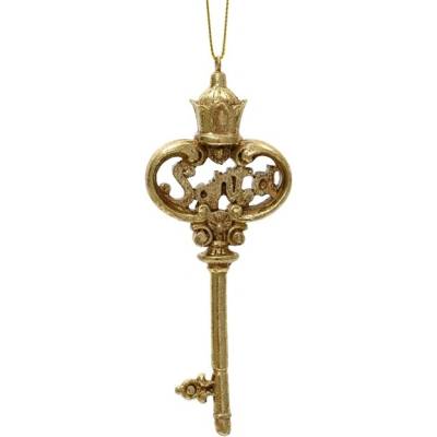 Decoris NENURODYTA_V Vánoční hračka na stromeček Key, zlatá, polyresin