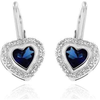Zlatnictví U Kostela dámské náušnice tmavě modrá srdíčka 728tm