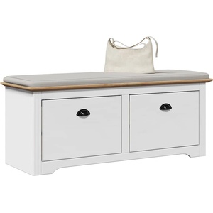 vidaXL Пейка за коридор BODO, бяла и кафява, 114x40x45 см (4016870)