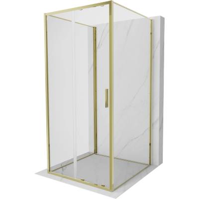 Mexen Exo-3S душ кабина 3-стенна плъзгаща се 120 x 120 см, прозрачна, златна (8151-120-120-50-00-3S)