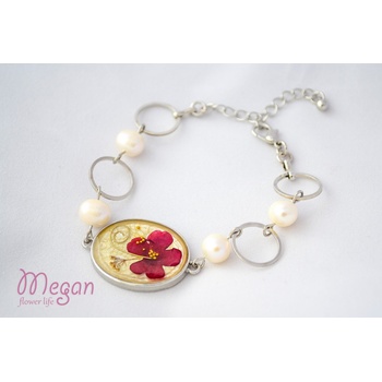 Meganflo Гривна "Червена върбинка с перли