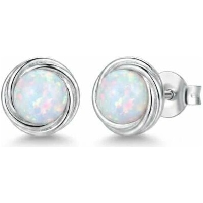 Šperky Nina Stříbrné opálové náušnice Mléčná dráha 925/1000 (7 mm) ns ag kam h 330