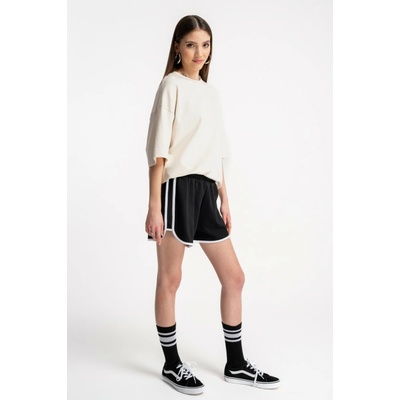 Reporter Young Dívčí černé šortky s bílým lemováním černá