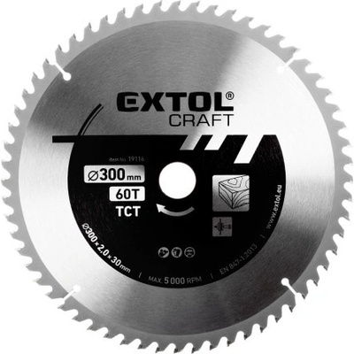 Extol Craft kotúč pílový s SK plátkami 300x3,0x30mm 60T 19116