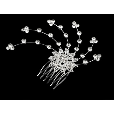 Hřeben do vlasů s broušenými kamínky hand made crystal 1 ks
