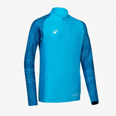 Kipsta Viralto Club Wavy s 1/2 zipsom azúrová modrá