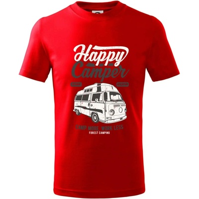 Happy Camper tričko detské červená