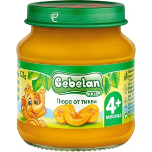 Bebelan Био пюре Bebelan - Тиква, 4 м+, 125 g (8586019165968) - baby