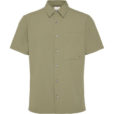 Calvin Klein Риза Calvin Klein Men's Short Sleeve Plain Shirt - D Lichen Green
