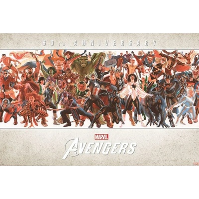 Plagát, Obraz - Avengers - 60th Anniversary by Alex Ross, 91.5 × 61 cm