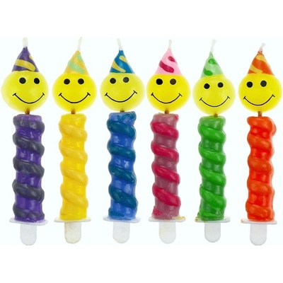 GoDan Dortové narozeninové svíčky Smajlíci s kloboukem