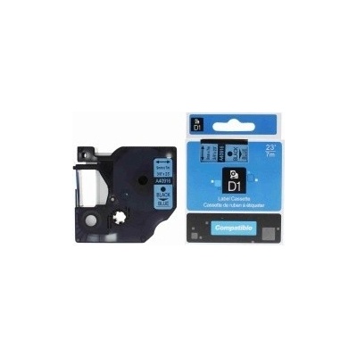 Naplnka Kompatibilná páska s Dymo 40916 / S0720710, 9mm x 7m, čierna tlač / modrý podklad